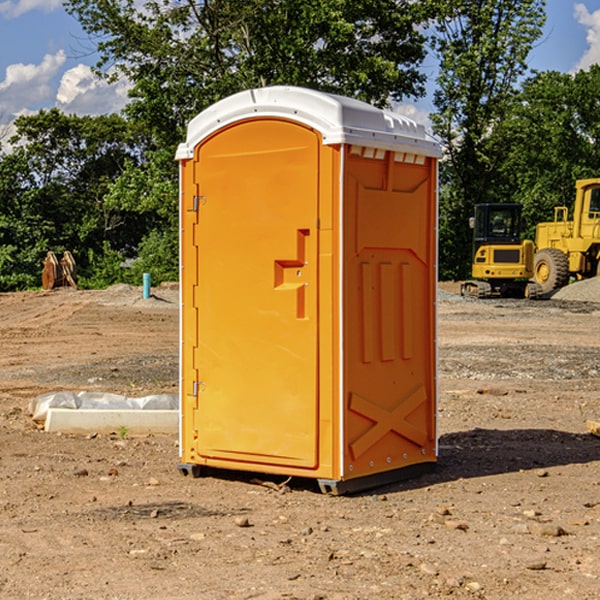 how often are the portable restrooms cleaned and serviced during a rental period in Garfield County